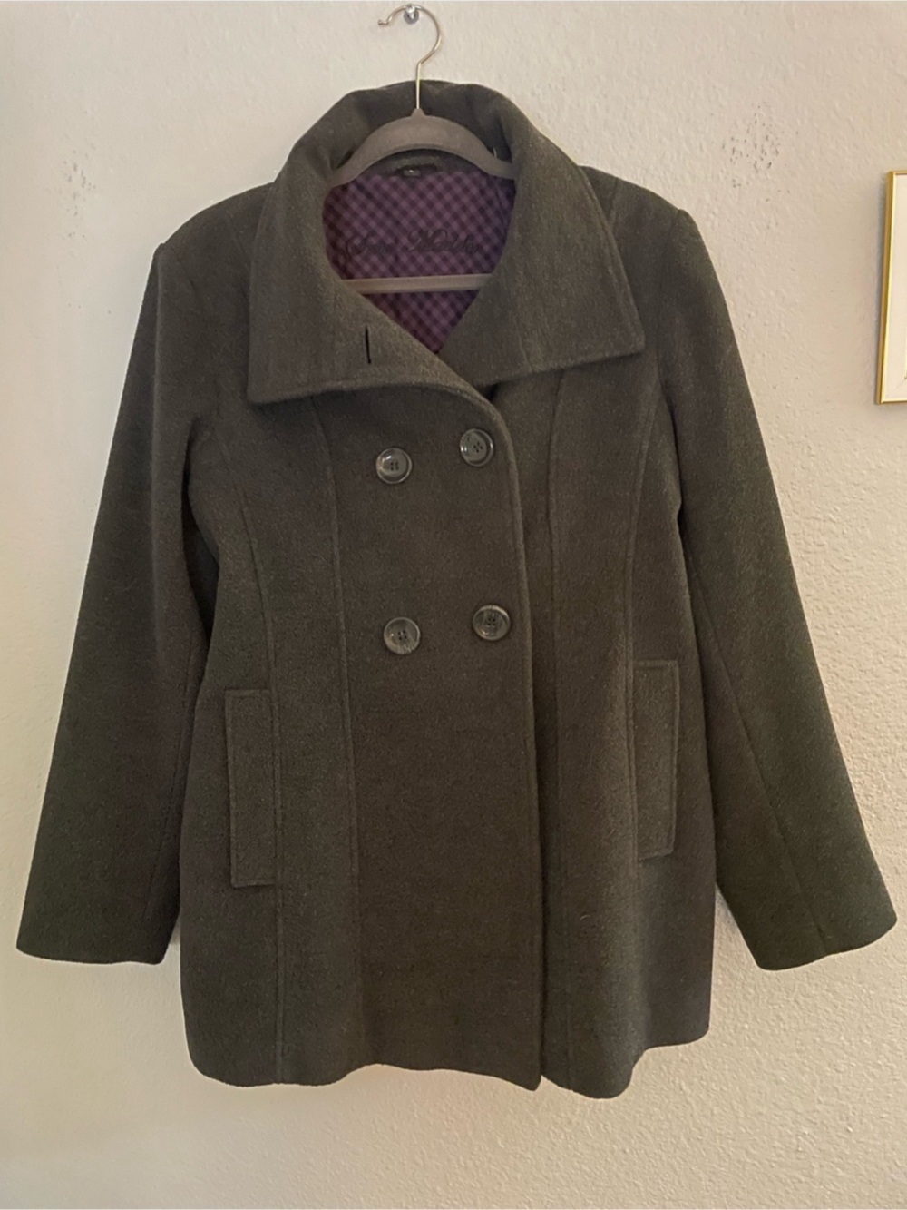 Steve Madden Pea Coat in Dark Grey Size Large Like New